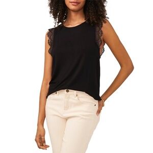 Vince Camuto Sleeveless Lace Top Black XXS NWOT